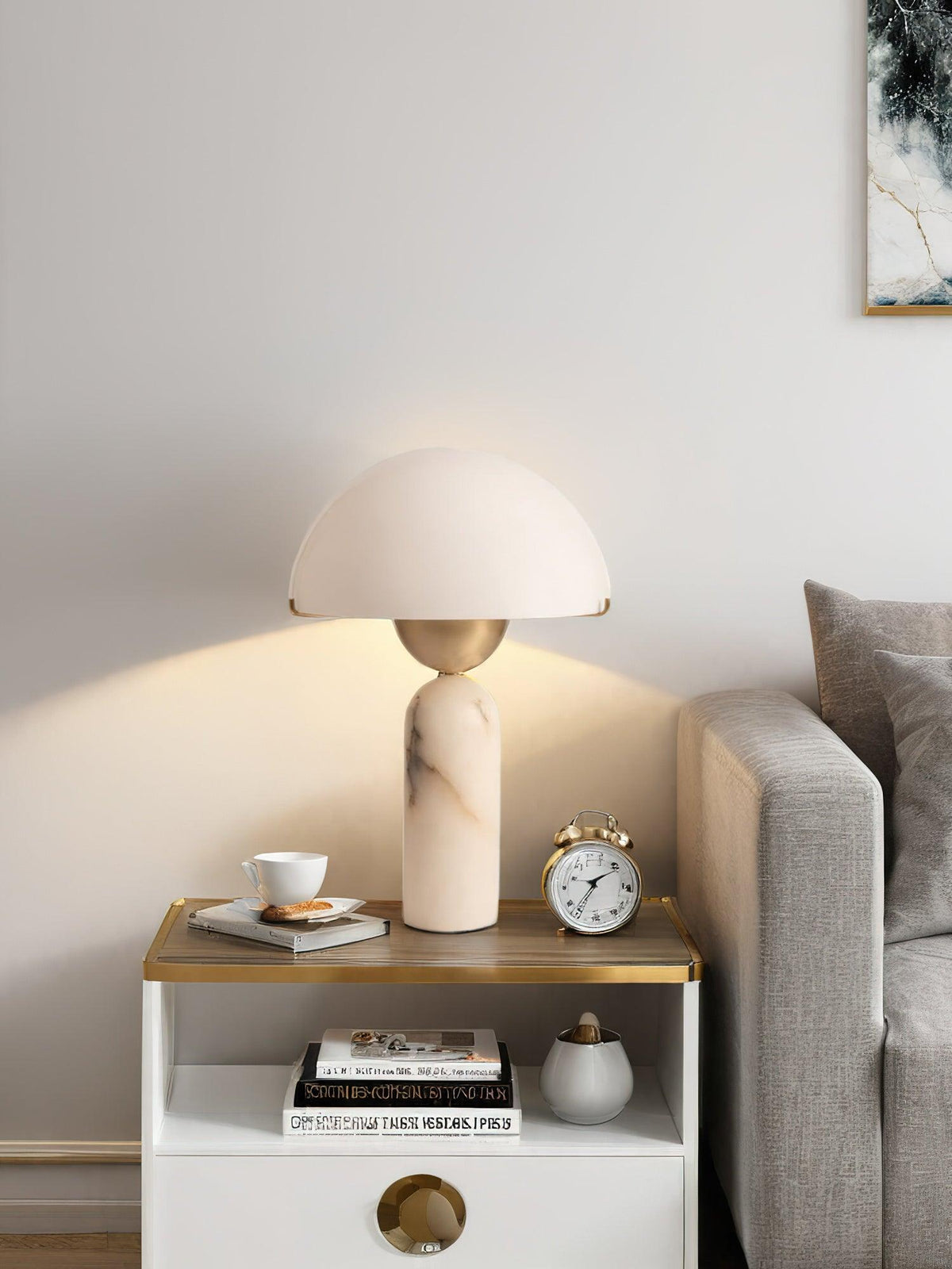 Tirixon bordslampa i alabaster