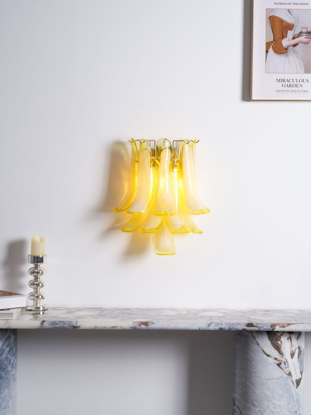Eiraira Væglampe i kronbladsformet glas vintage kunstnerisk