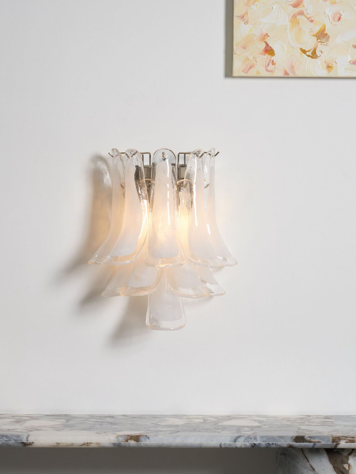 Eiraira Væglampe i kronbladsformet glas vintage kunstnerisk