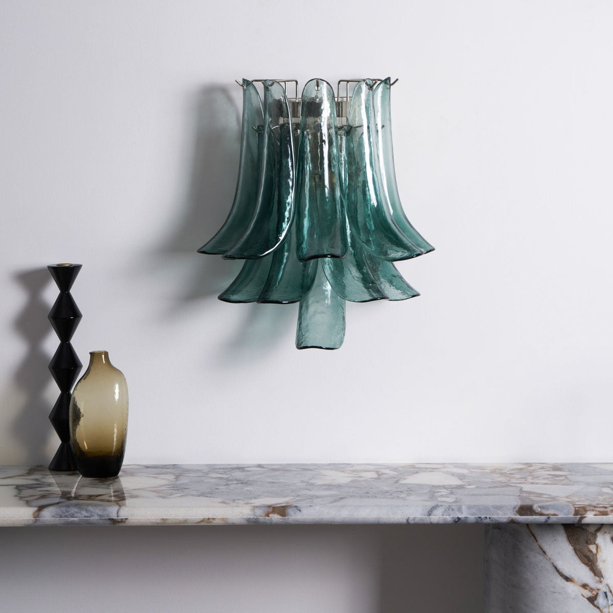 Eiraira Væglampe i kronbladsformet glas vintage kunstnerisk