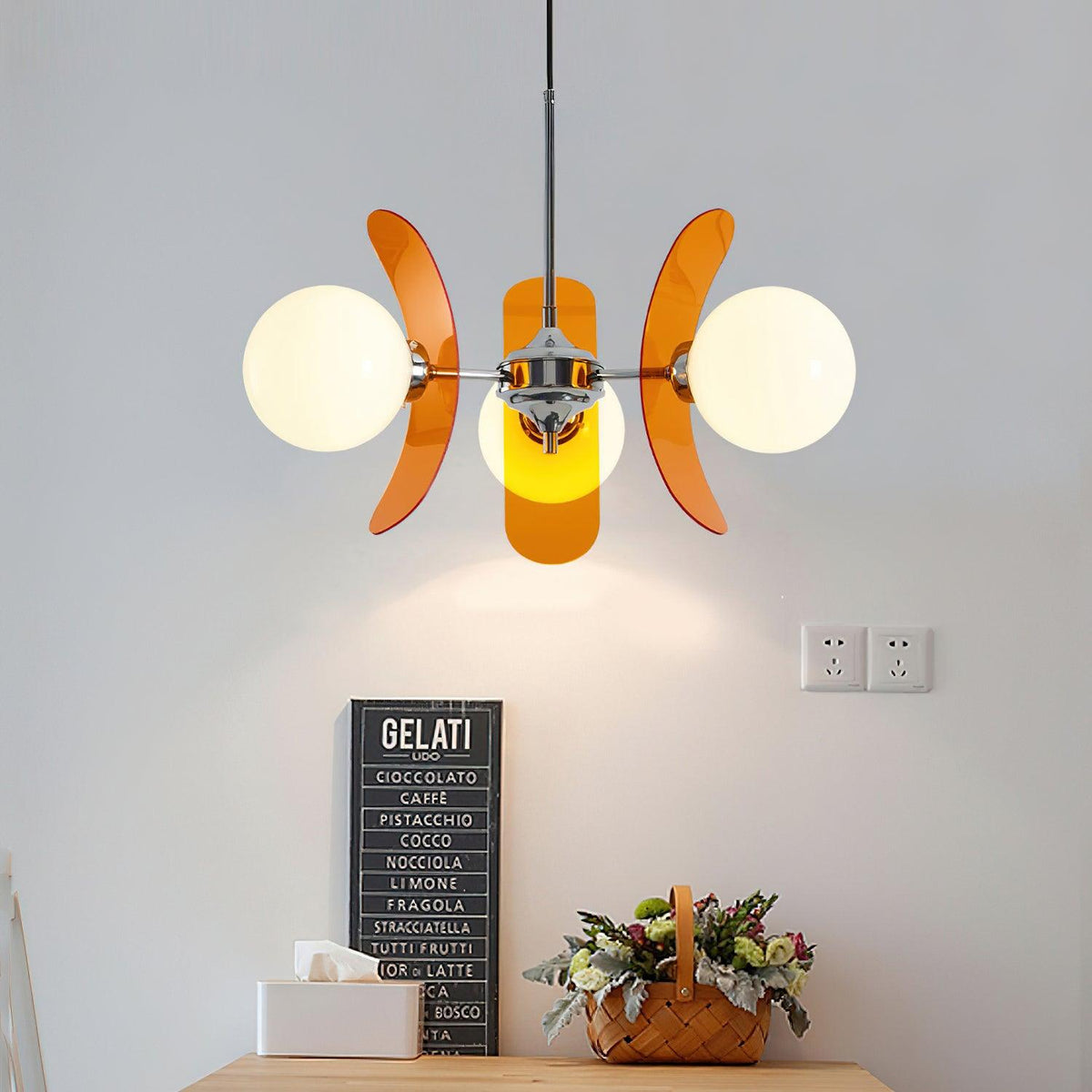 Ulano Chandelier Brown &Orange