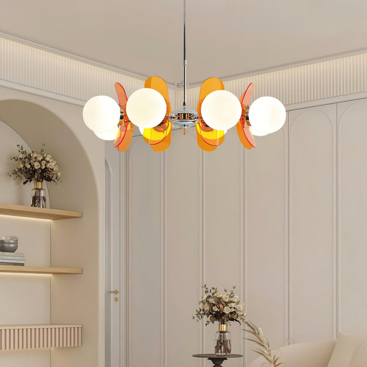 Ulano Chandelier Brown &Orange