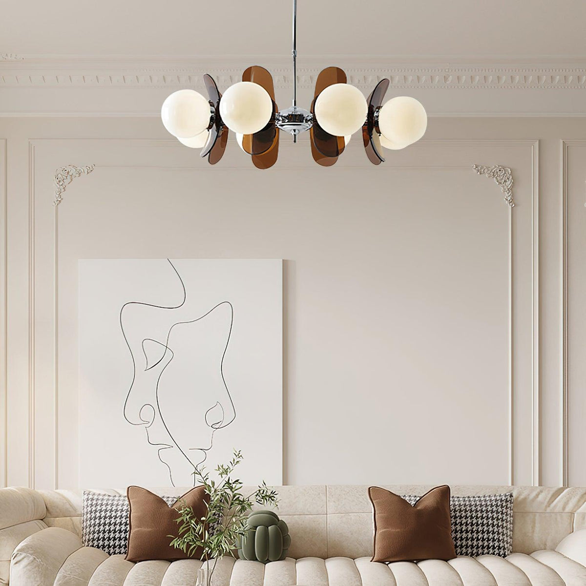 Ulano Chandelier Brown &Orange