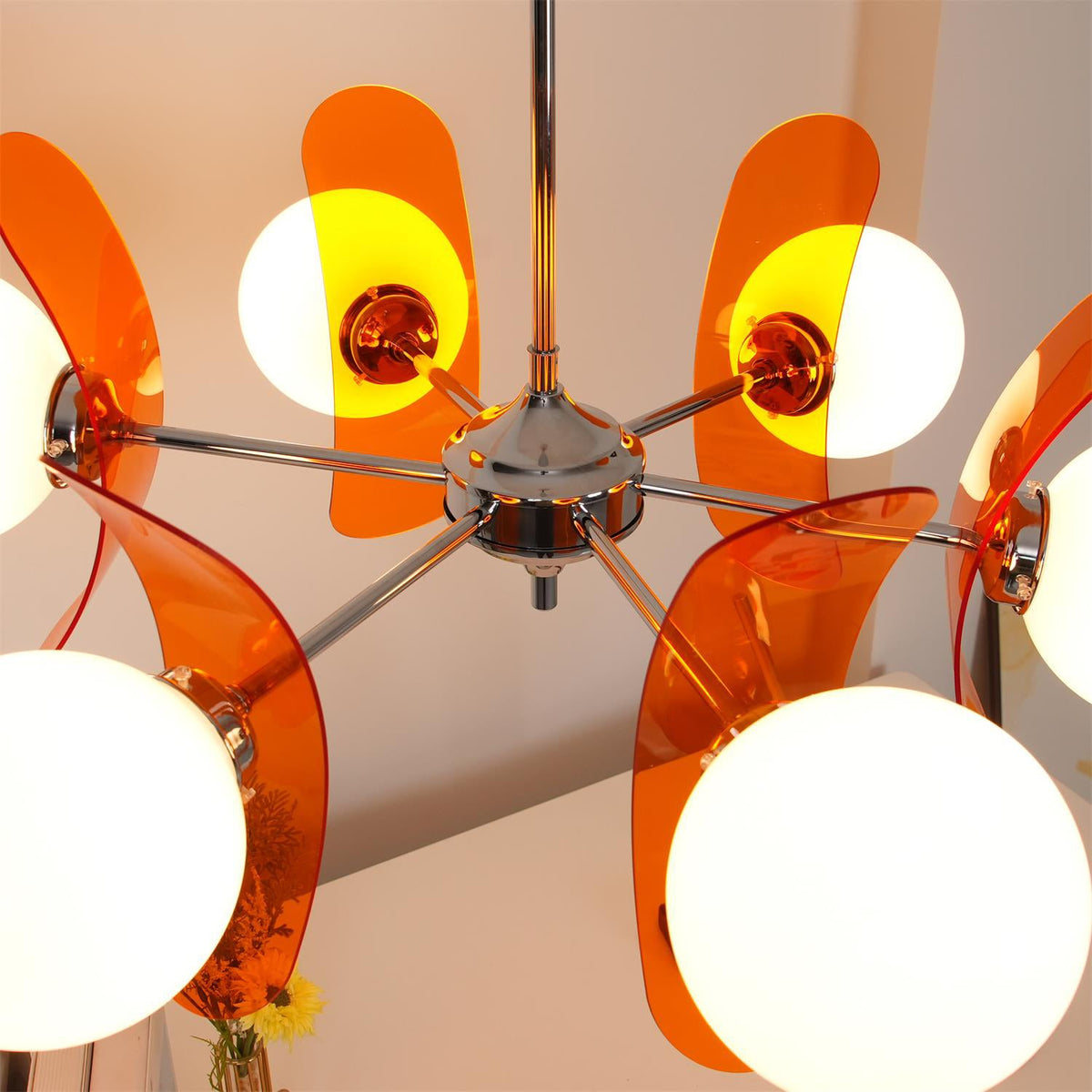 Ulano Chandelier Brown &Orange
