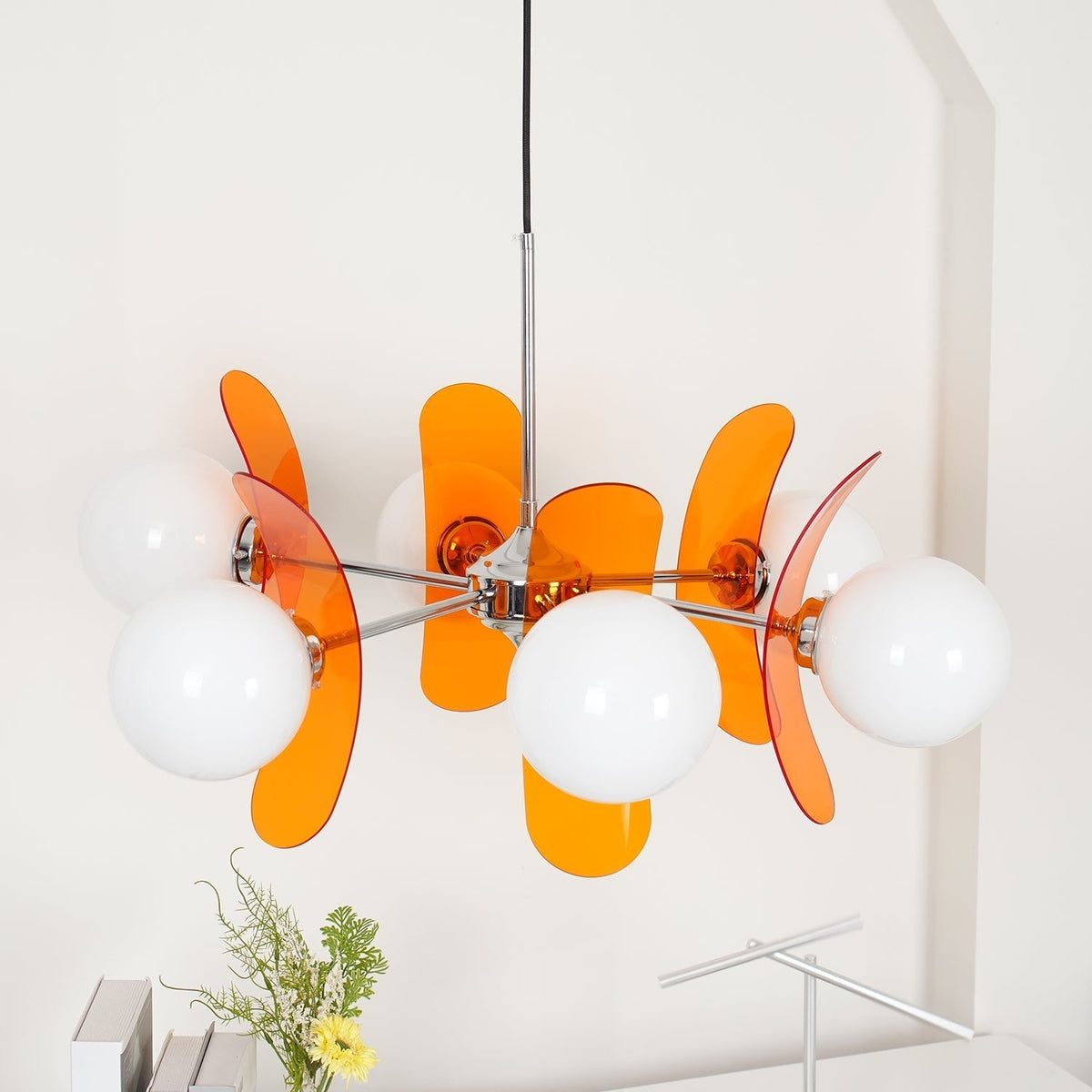 Ulano Chandelier Brown &Orange