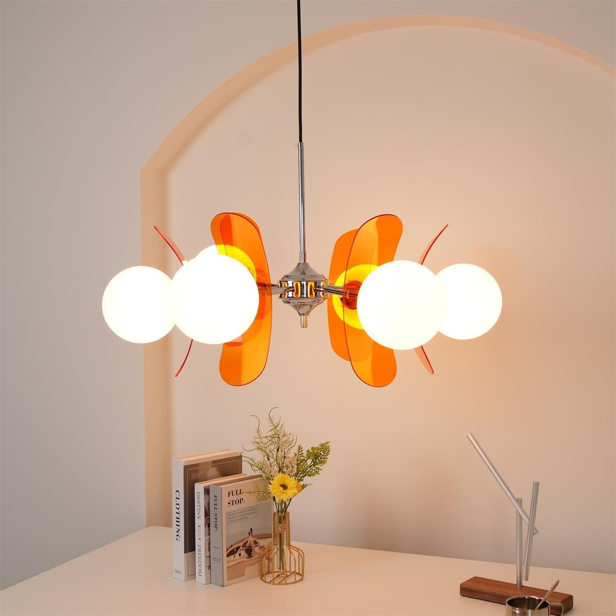 Ulano Chandelier Brown &Orange