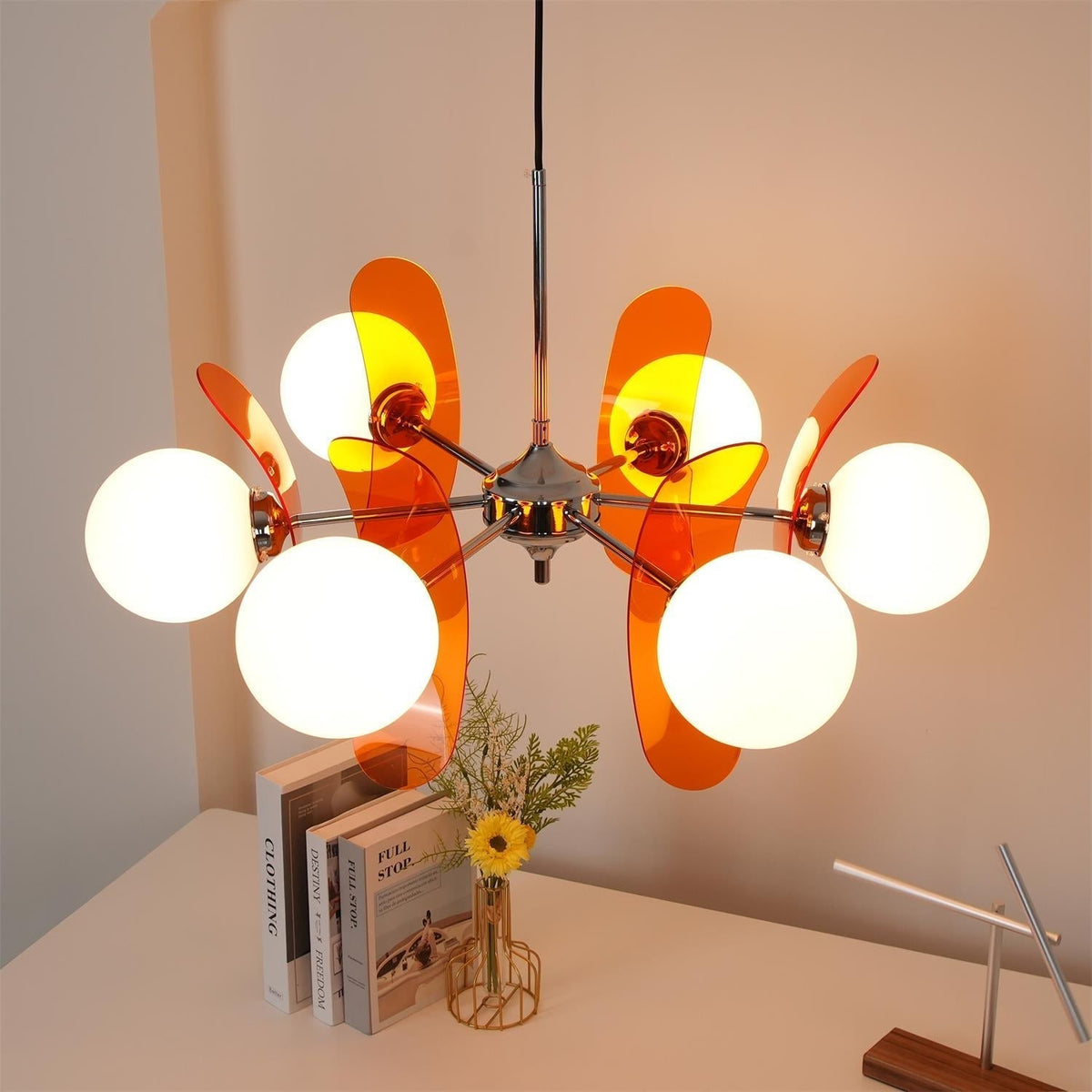 Ulano Chandelier Brown &Orange