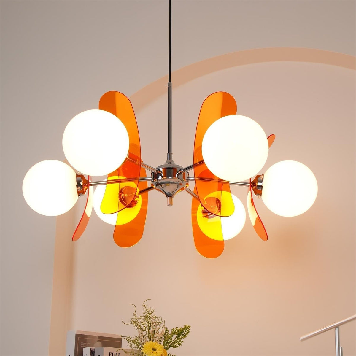 Ulano Chandelier Brown &Orange