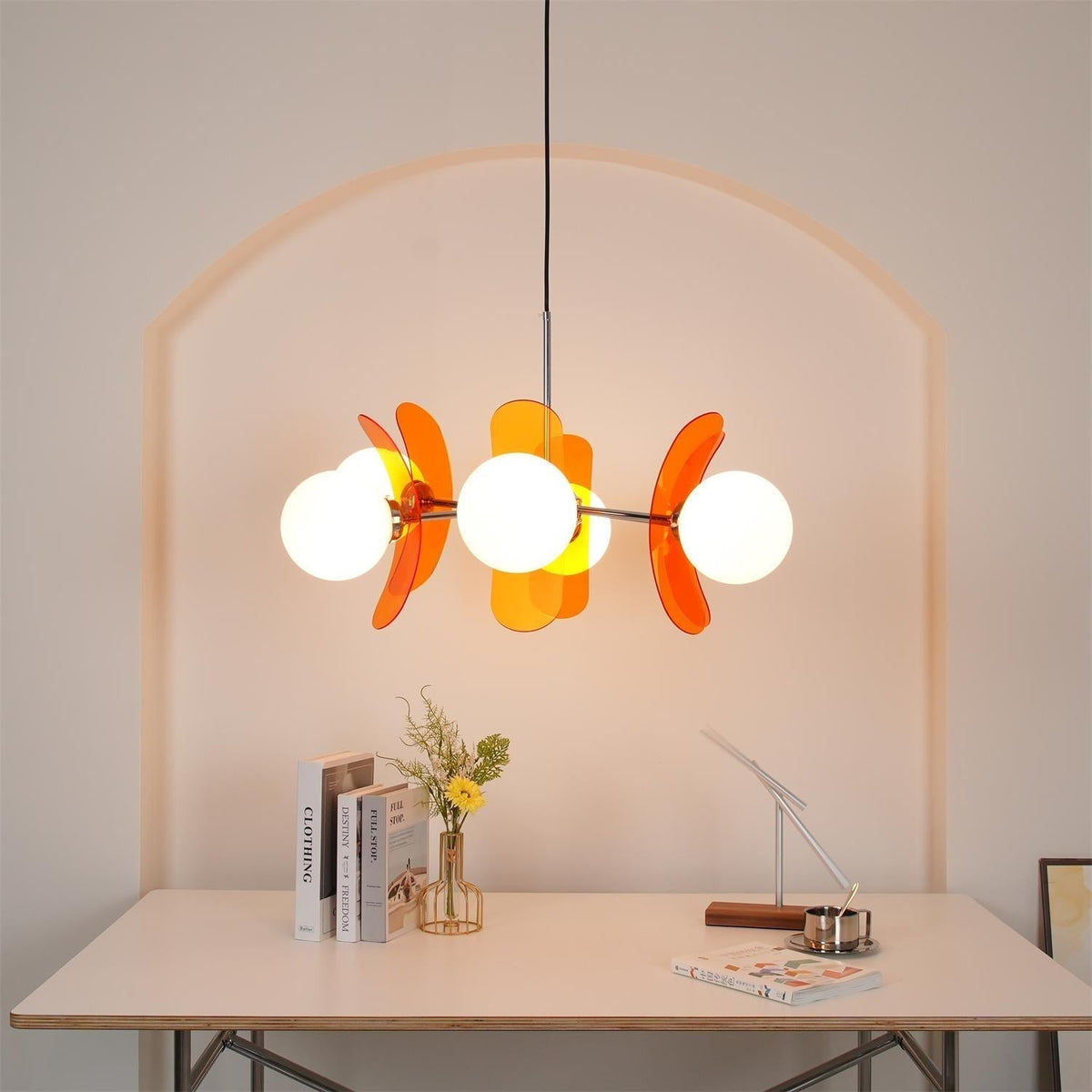 Ulano Chandelier Brown &Orange