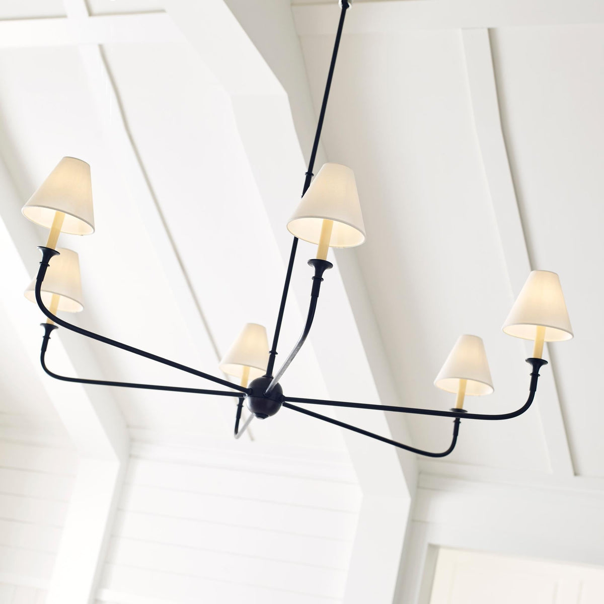 Arthaila vintage industriel stor lysekrone i stof
