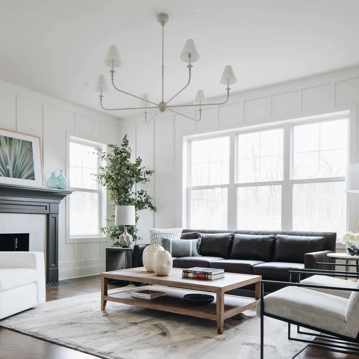 Arthaila vintage industriel stor lysekrone i stof