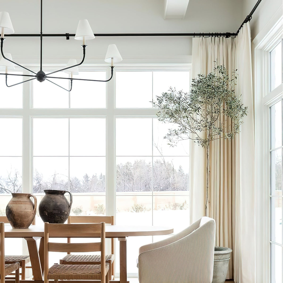 Arthaila vintage industriel stor lysekrone i stof