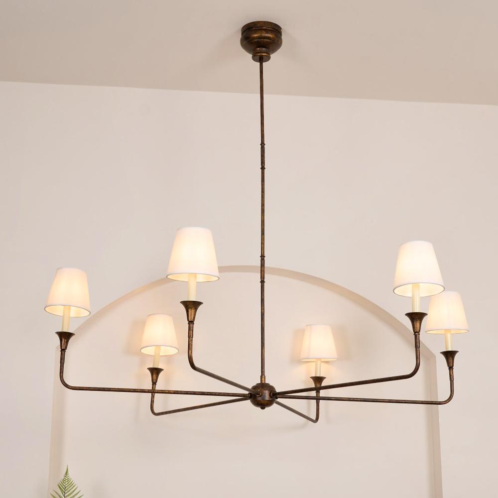 Arthaila vintage industriel stor lysekrone i stof