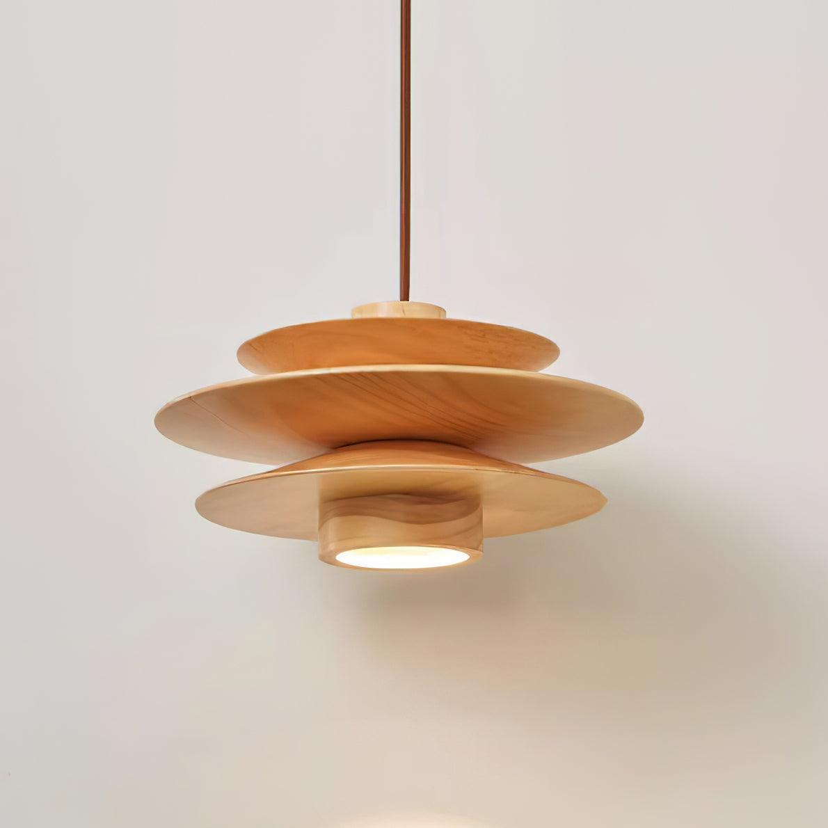 Axis pendellampa i valnöt, mid-century-stil