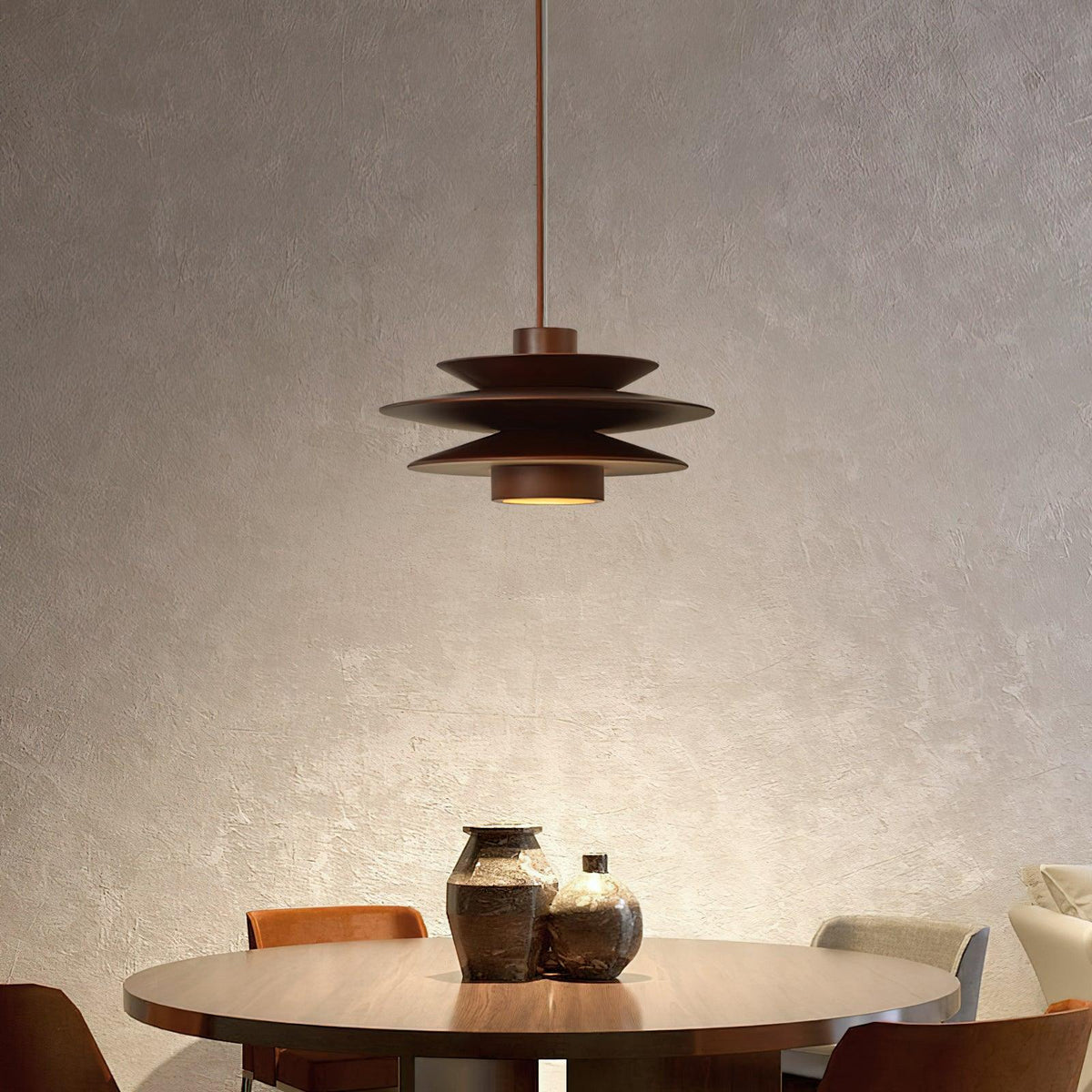 Axis pendellampa i valnöt, mid-century-stil