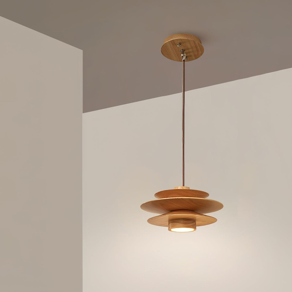 Axis pendellampa i valnöt, mid-century-stil