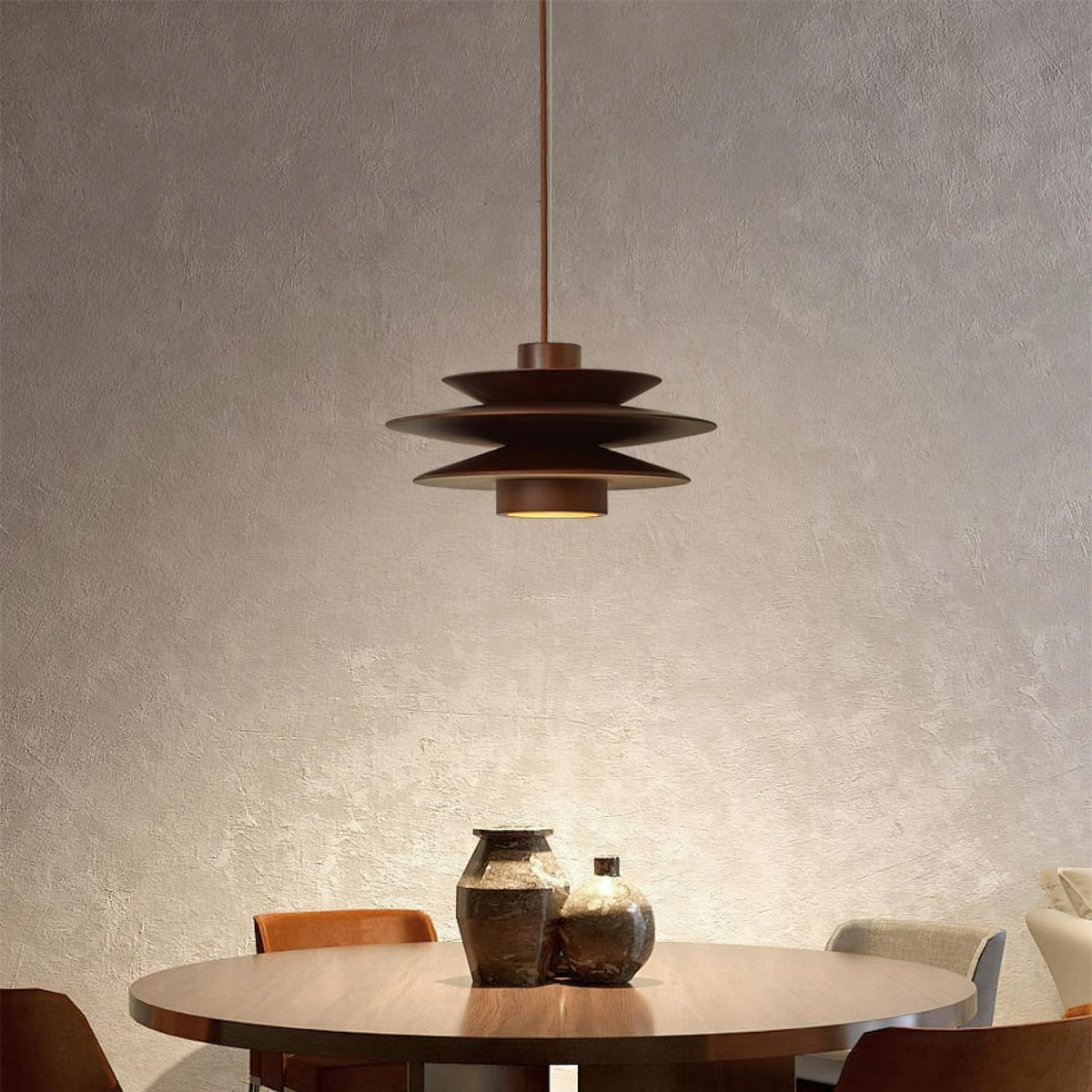Axis pendellampa i valnöt, mid-century-stil