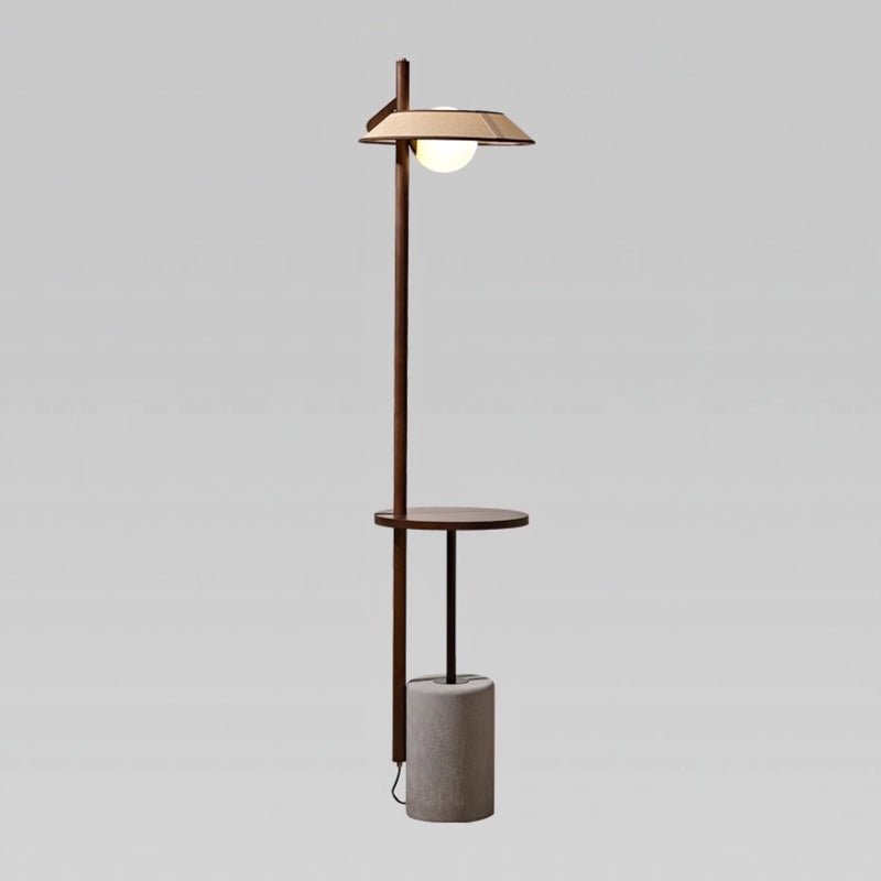 Mirz minimalistisk gulvlampe i valnøddetræ