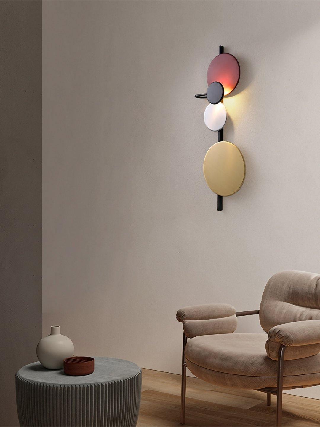 Mirq konstnärlig vägglampa med magnetiska skivor
