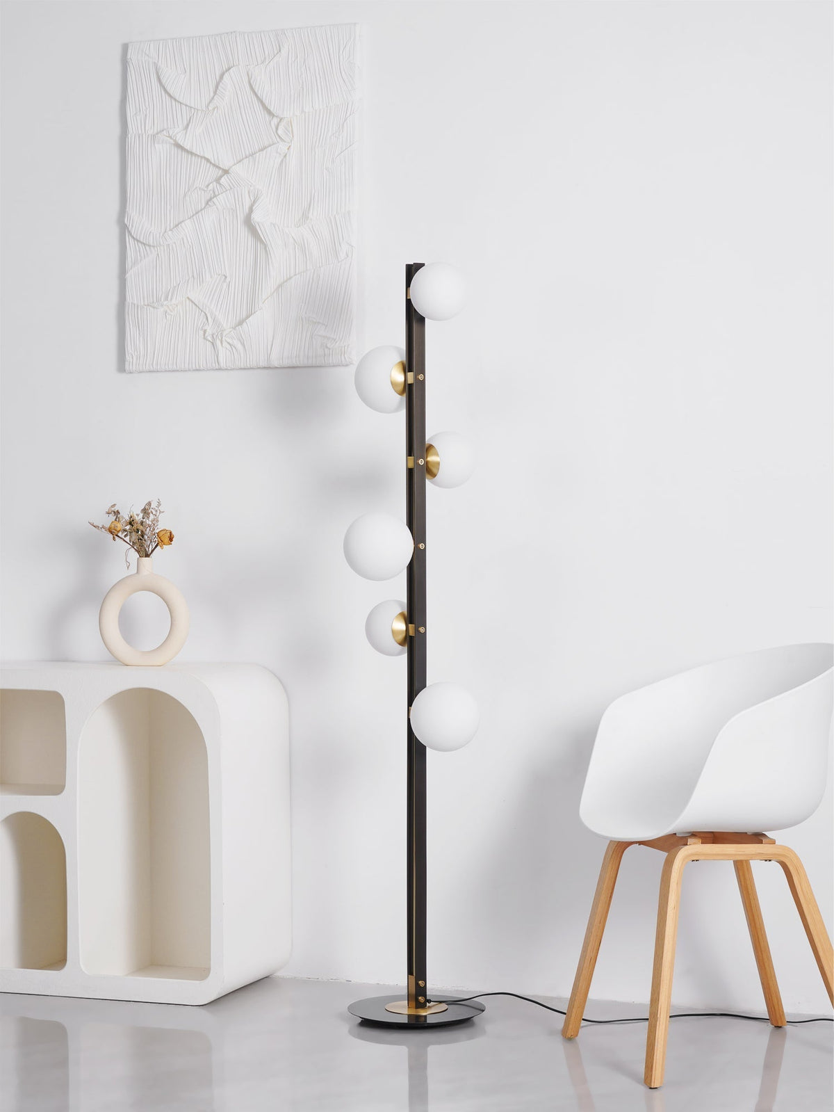 Candeeiro de pé elegante de vidro Eireneria