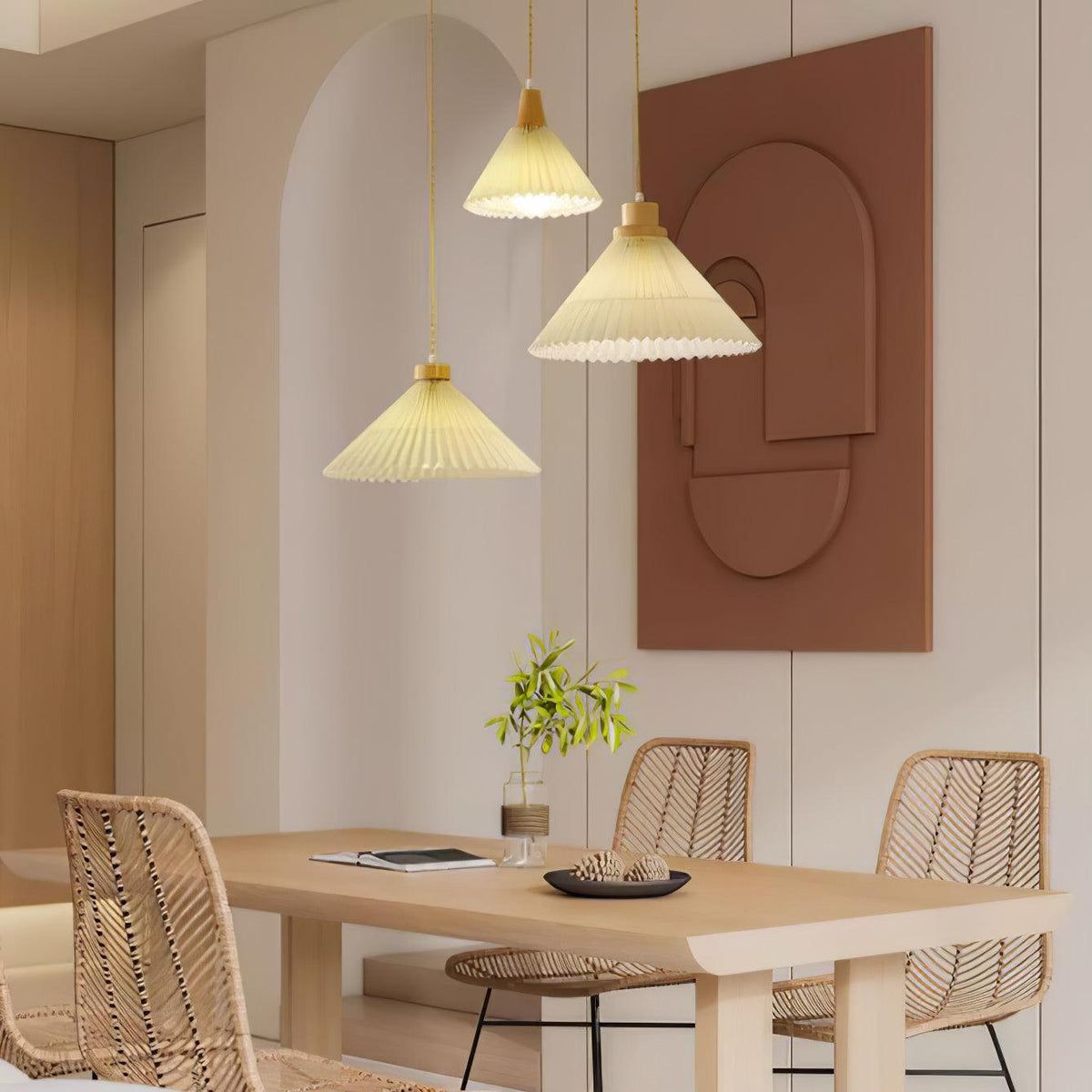 Rinisora modern pendellampa i trä