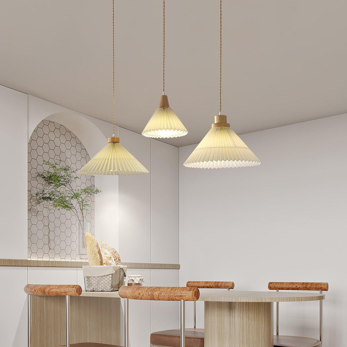 Rinisora modern pendellampa i trä
