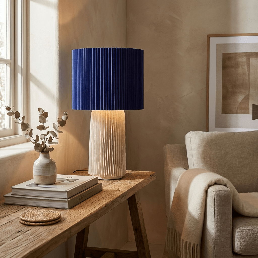 Adrielle plisseret bordlampe