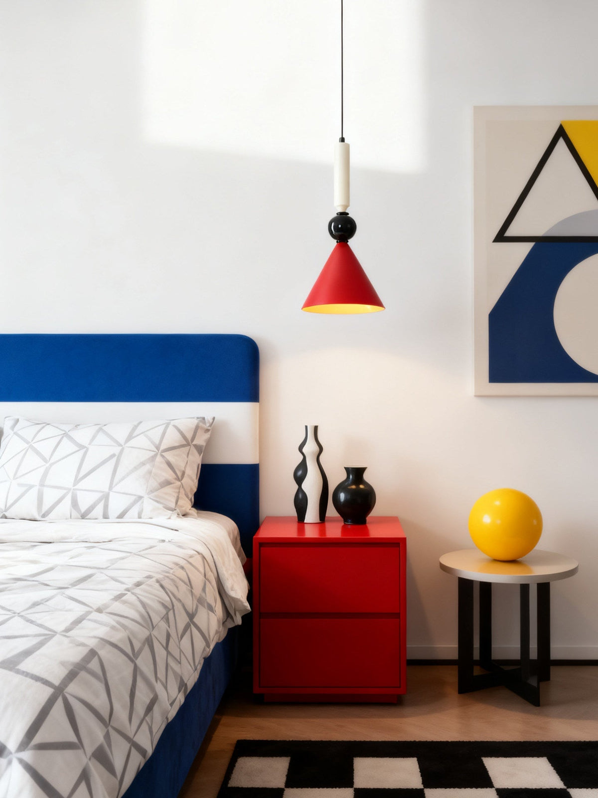 Candeeiro pendente cónico mini pós-moderno