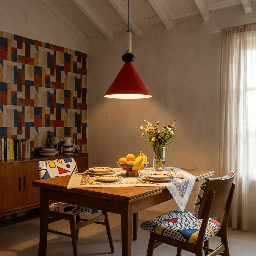 Candeeiro pendente cónico mini pós-moderno