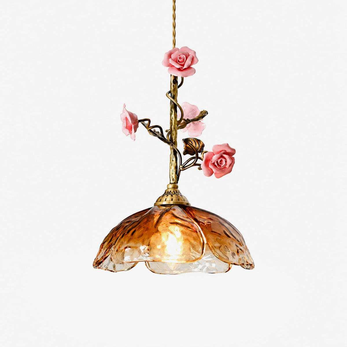 Trellis taklampa med rosor