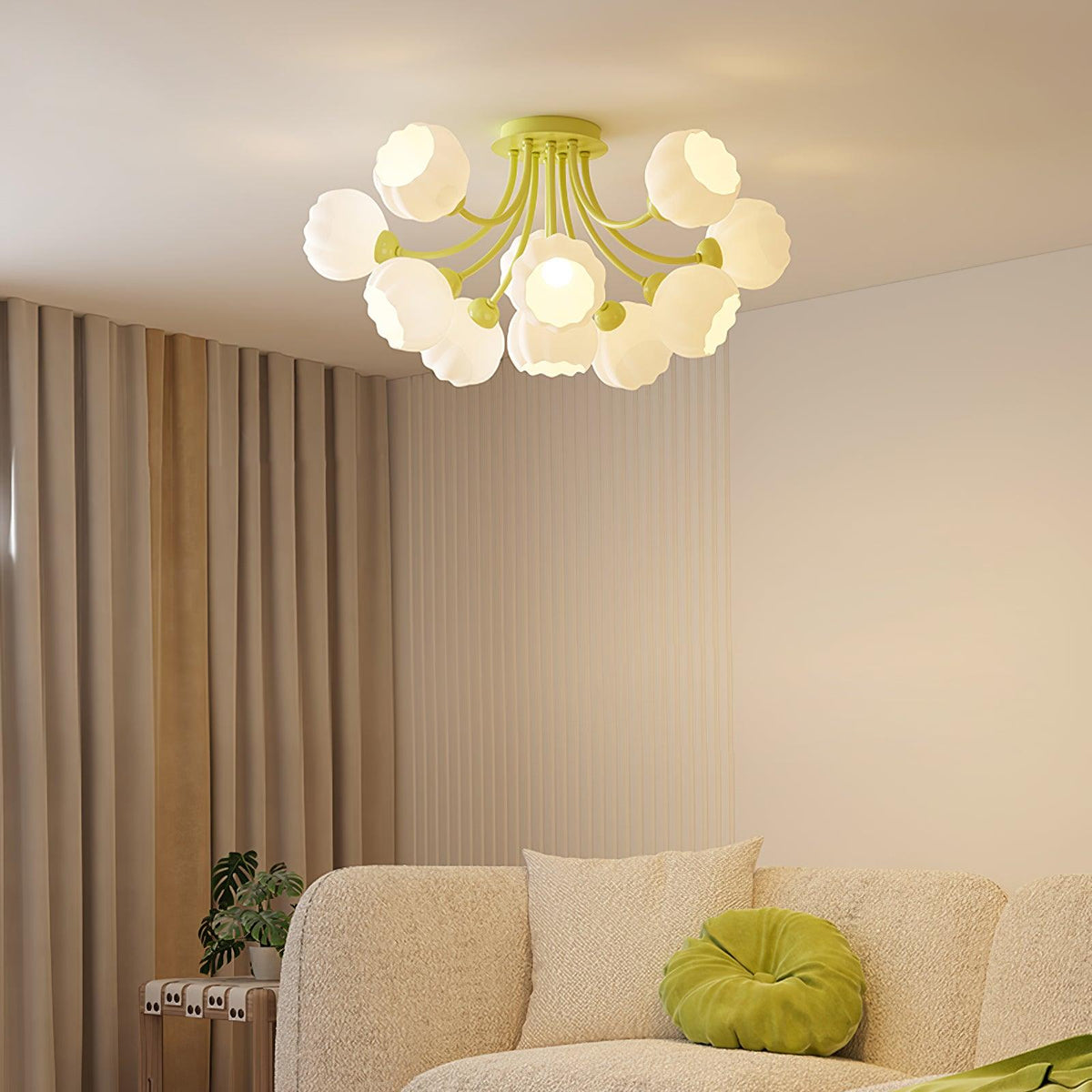 Zenorarae elegant taklampa i matchaglas