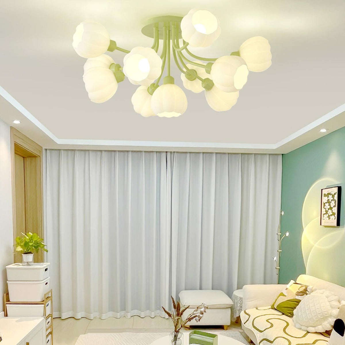 Zenorarae elegant taklampa i matchaglas
