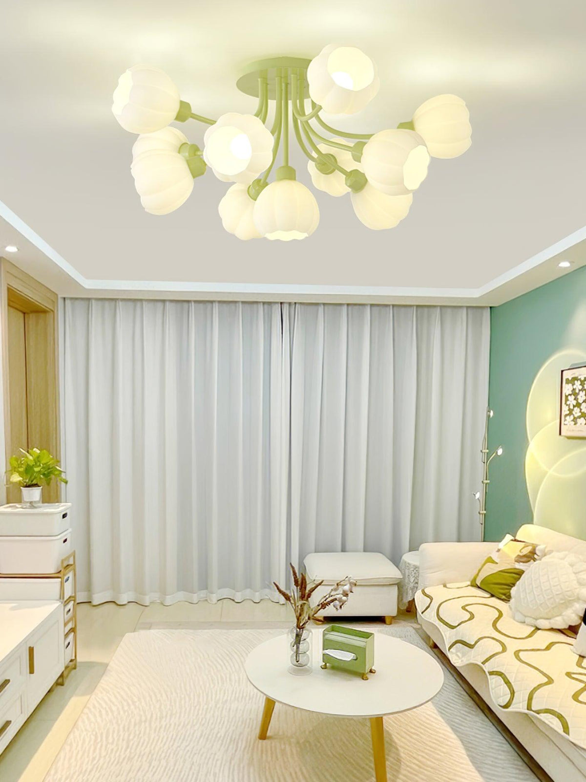 Zenorarae elegant taklampa i matchaglas