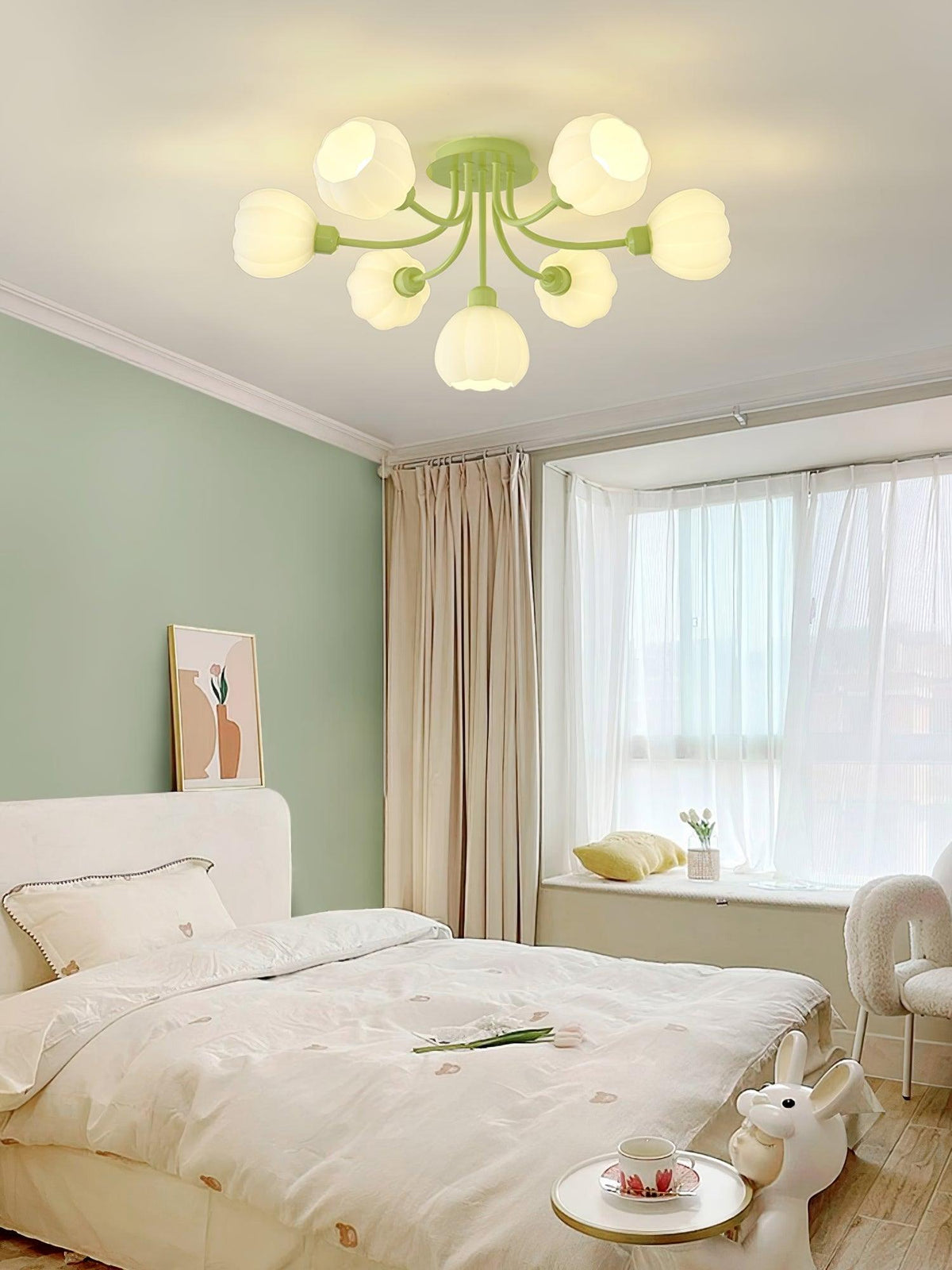 Zenorarae elegant taklampa i matchaglas