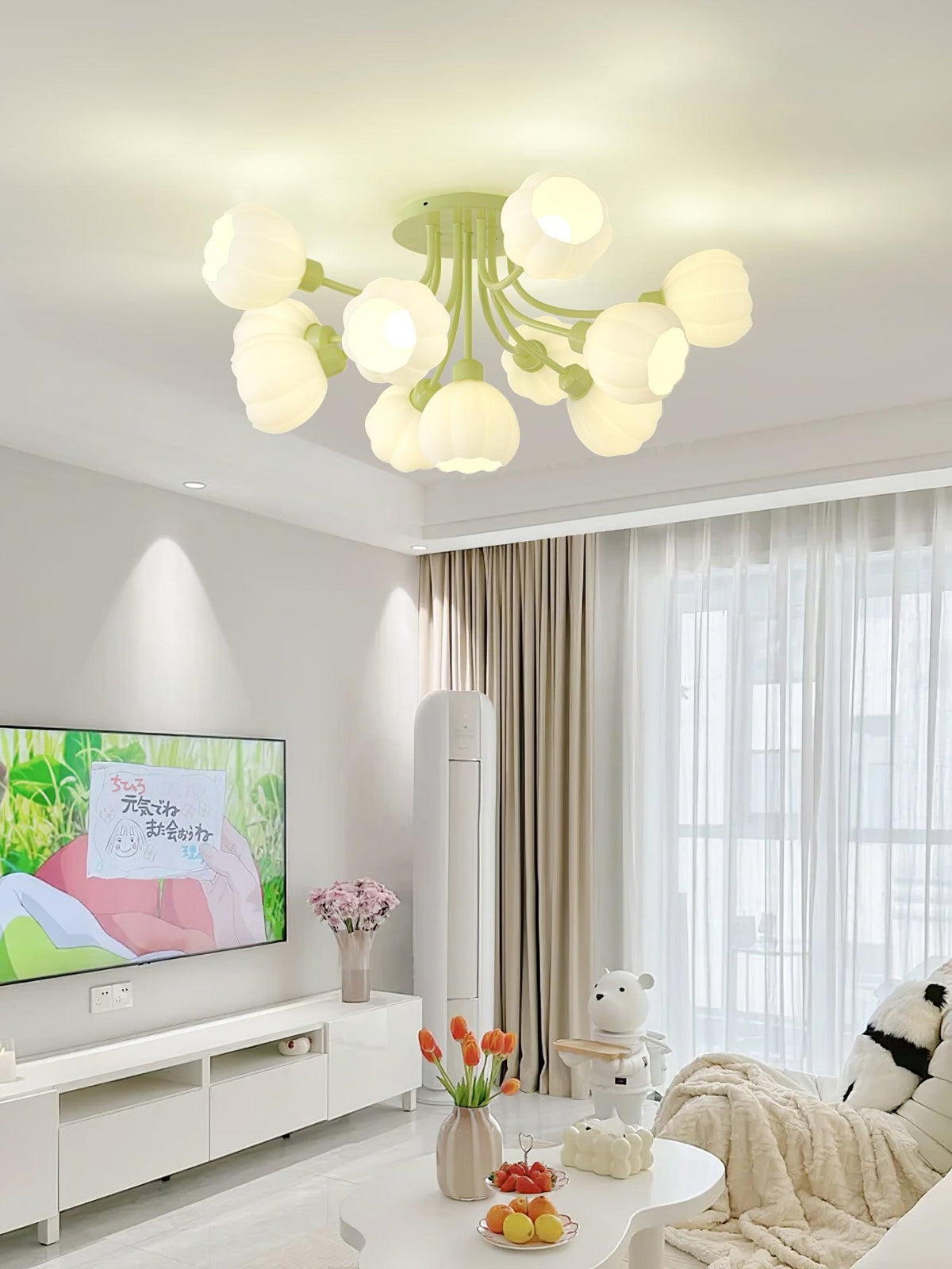 Zenorarae elegant taklampa i matchaglas