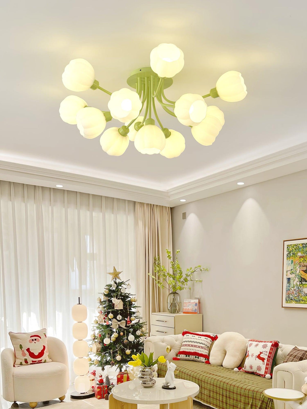 Zenorarae elegant taklampa i matchaglas