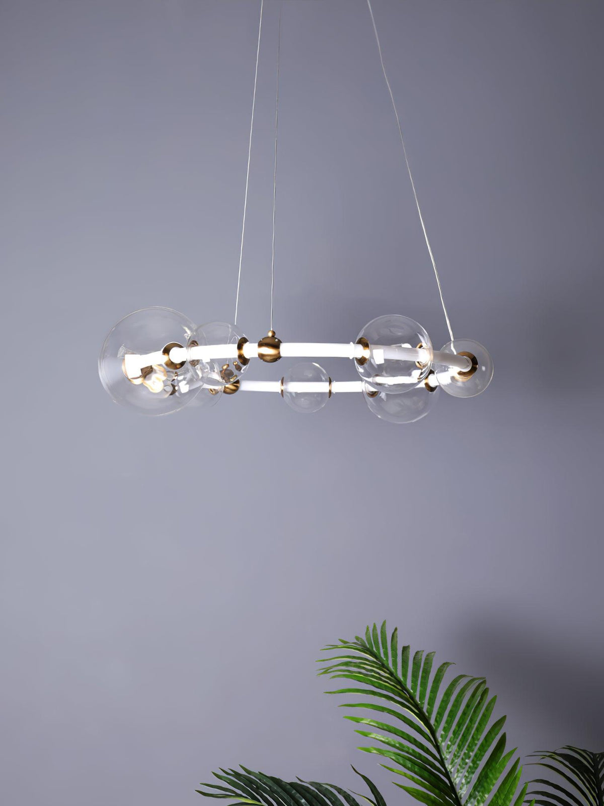 Candeeiro de teto Cera, bolha, anel transparente, contemporâneo e minimalista
