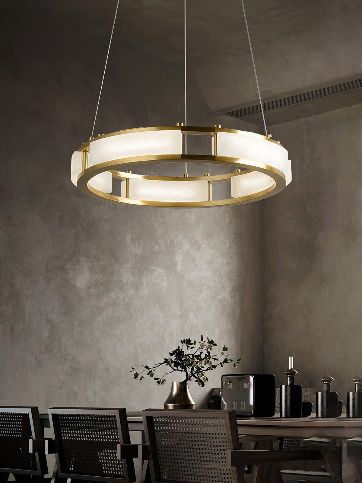 Dythan minimalistisk pendellampe med alabasterring