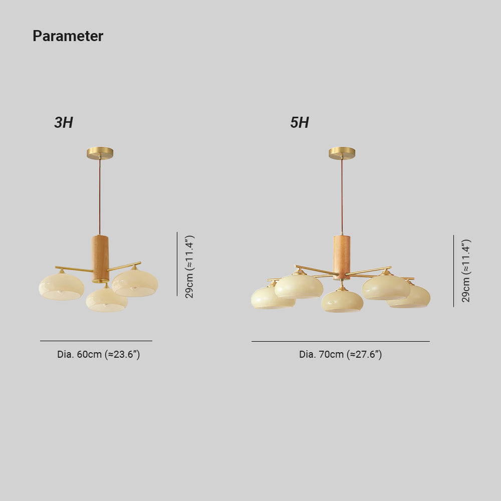 Candyn persimmoninväriset lasikattokruunut