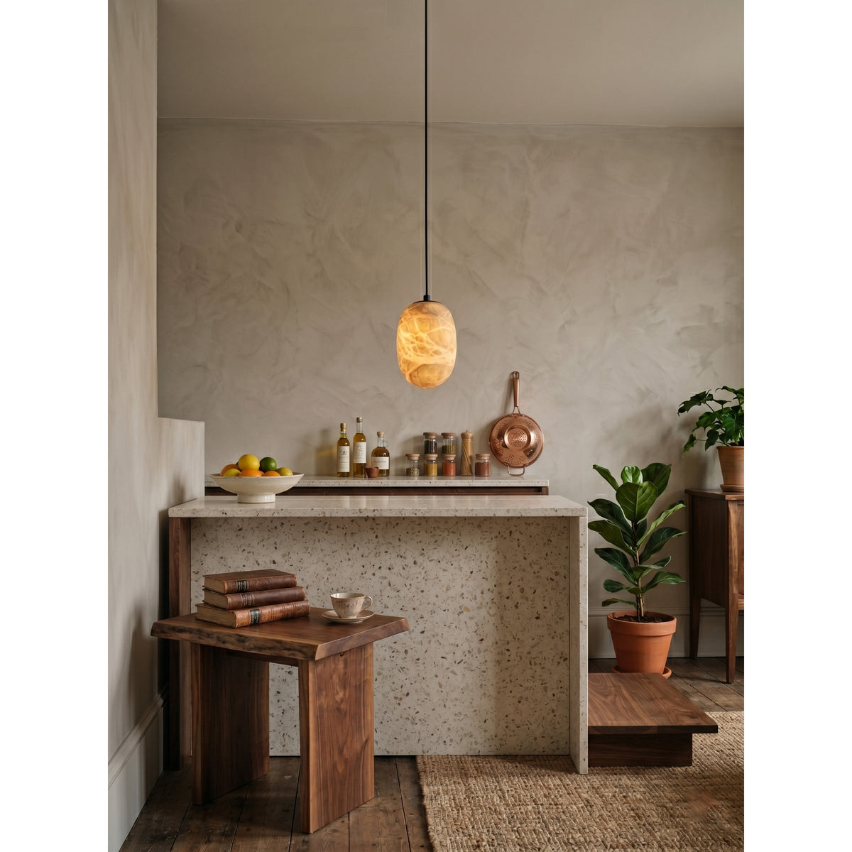 Eireenne-pendlampa i alabaster