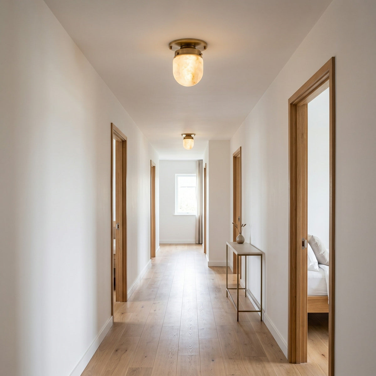 Bullet-shaped Alabaster Flush Mount