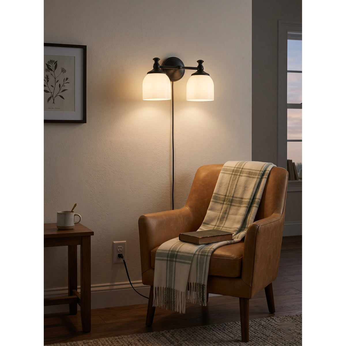 Celiaya Chart plug-in-vägglampa i glas