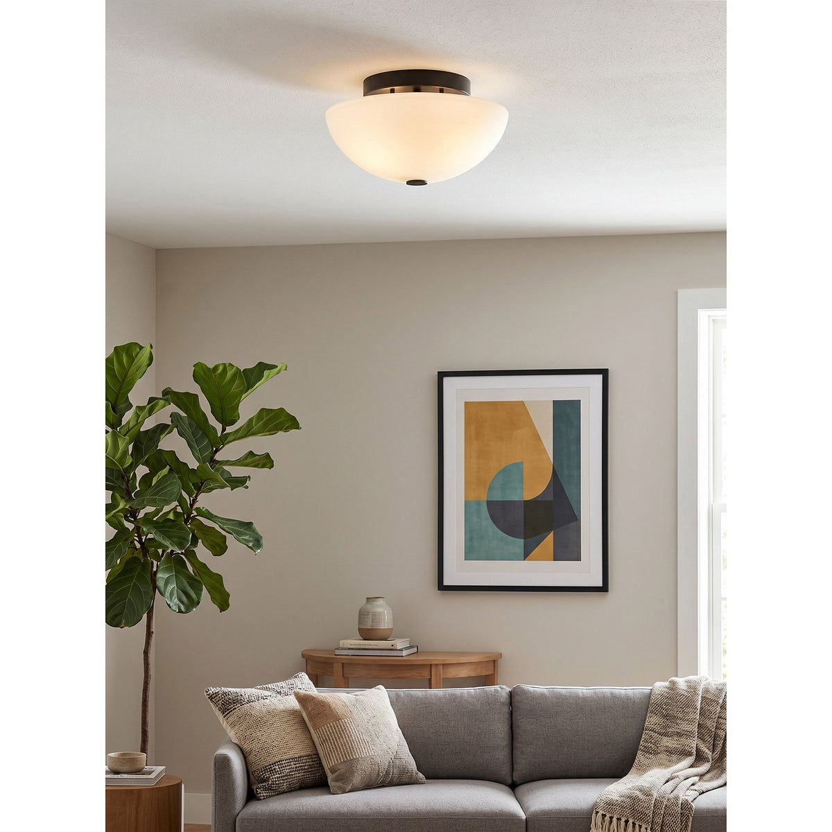 Rivirelle-kuppelformet flush-loftslampe
