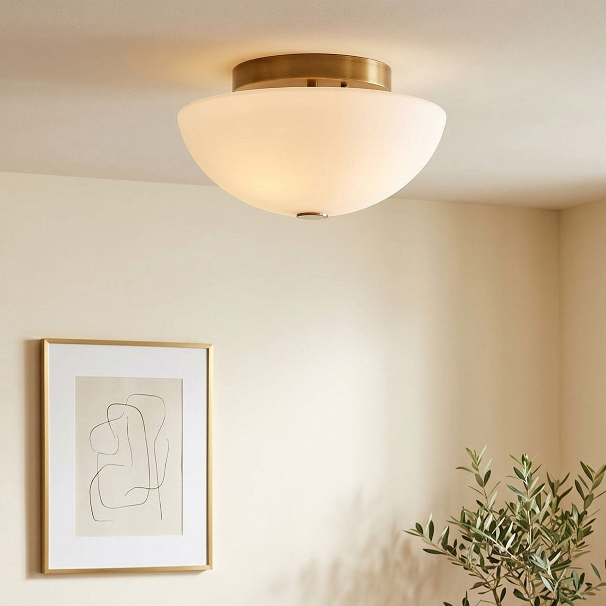 Rivirelle-kuppelformet flush-loftslampe