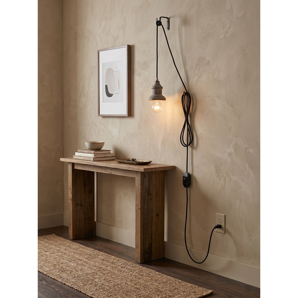 Silvares trälampa med sladd