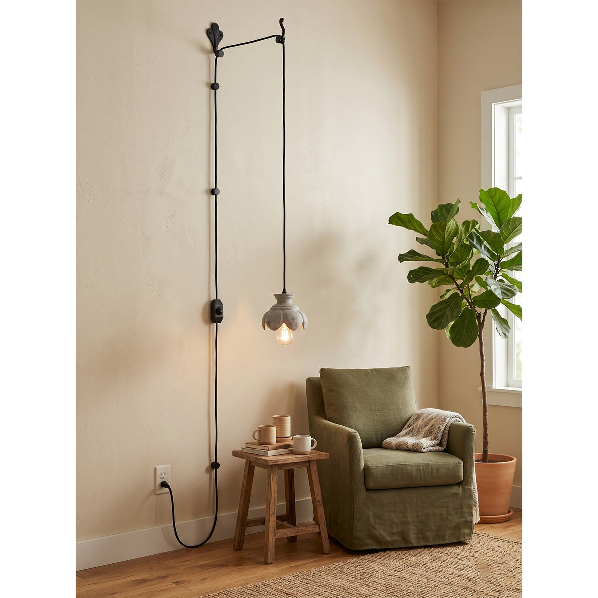 Vornel-trælampe med ledning