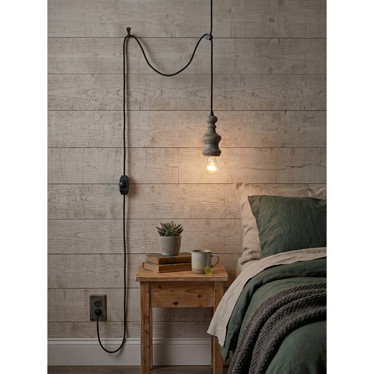 Vornel-trælampe med ledning