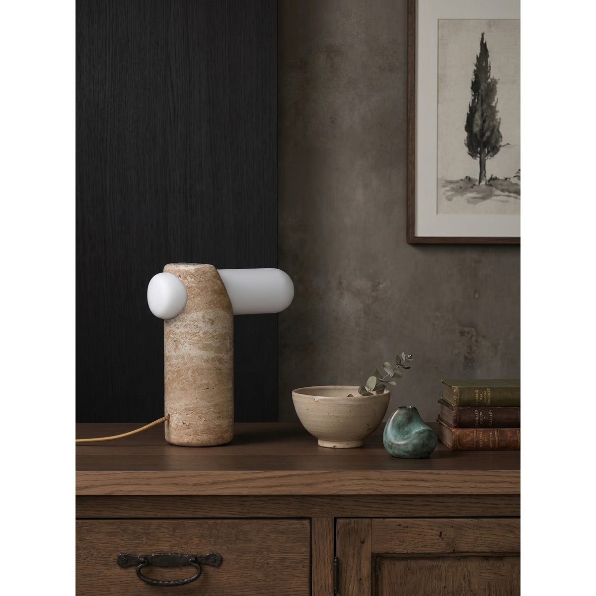 Marwen-travertinbordlampe