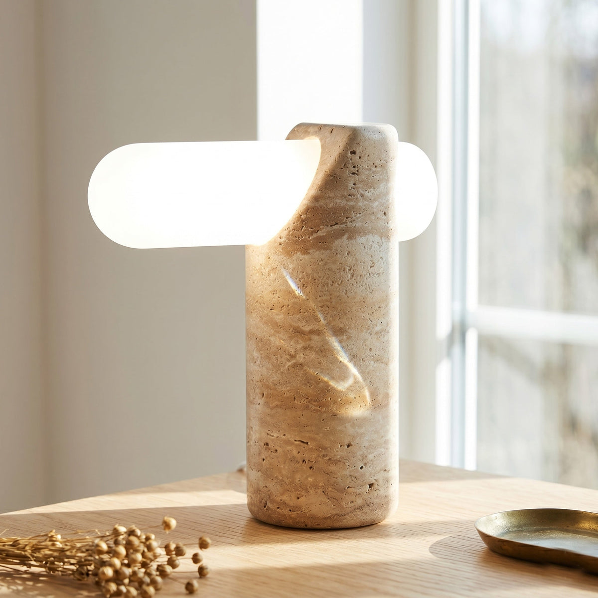 Marwen-travertinbordlampe