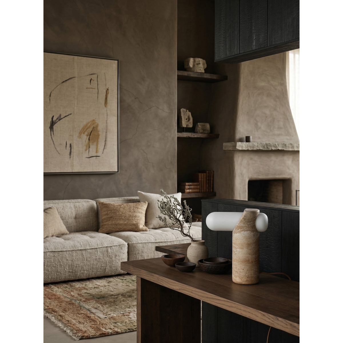 Marwen-travertinbordlampe